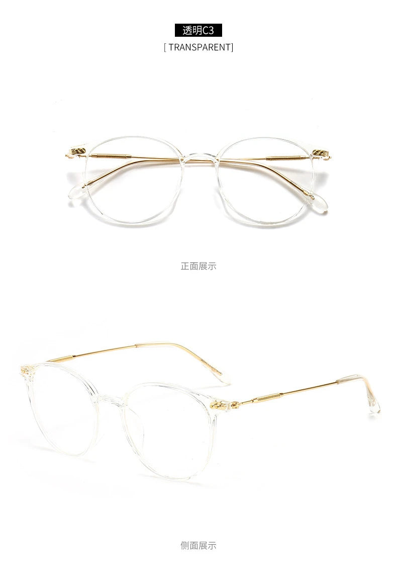 2021 New unisex round polygon glasses for men women metal frame glasses plain glasses Nearsighted Eyewear Glasses -1.0 -2.5 -2