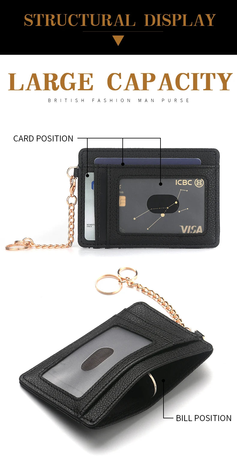 Minimalist And Slender Credit Card Holders And Transparent ID Windows Slim Card Case Wallet Women Men Business Card  Cover