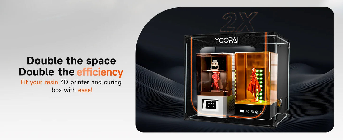 YOOPAI 3D Printer Enclosure 3D Printer Resin Enclosure UV For Creality and all 3D Printer Large size Ventilation Kit LED Light