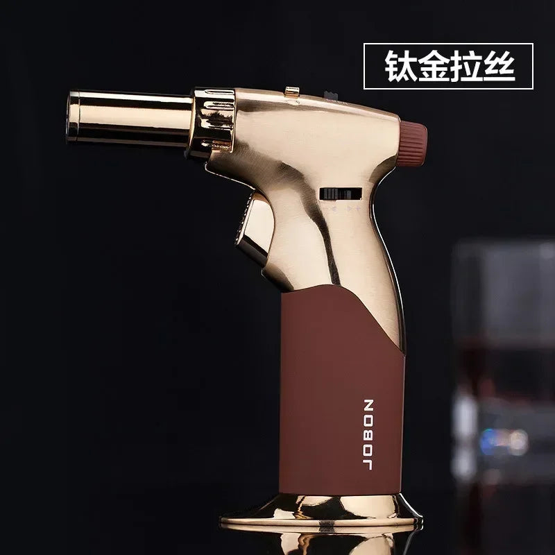 JOBON Metal Creative Double Fires Gas Torch Lighter Jet Flame Switching Open Flame Safety Lock Switch BBQ Cigar Lighters Smoking