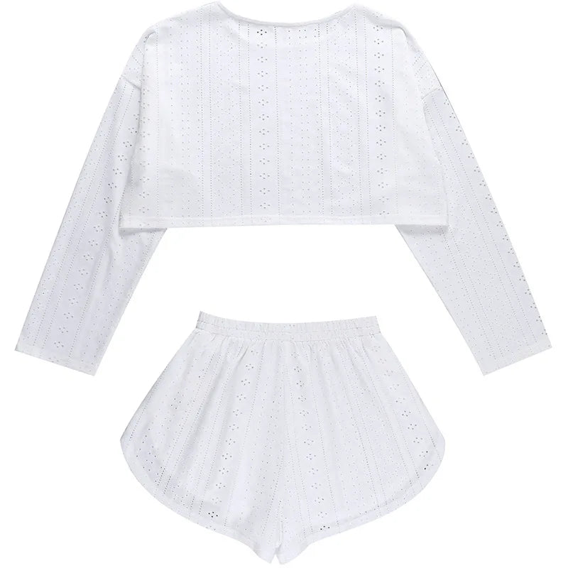 Women Fashion Slim Pajamas Set Two-Piece Suits Sleepwear Loungewear Solid Pajama Ladies Pijama Homewear Soft Leisure Nightwear