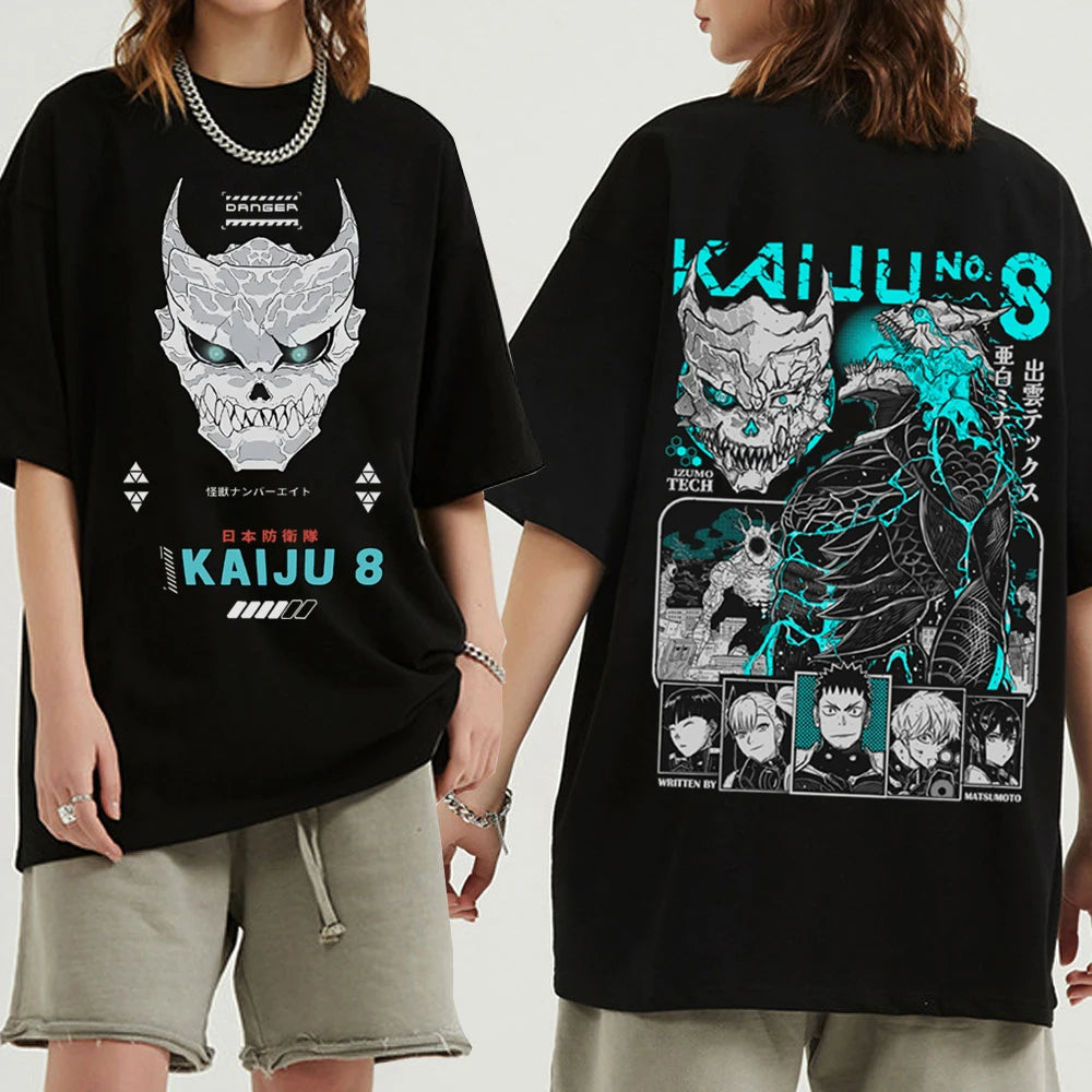 Anime Kaiju No 8 T-shirt Harajuku O-neck Casual Shirt