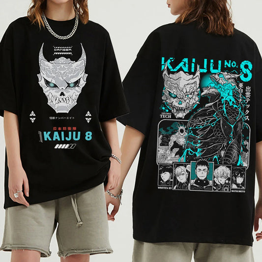Anime Kaiju No 8 T-shirt Harajuku O-neck Casual Shirt