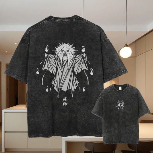 Harajuku Vintage Washed T Shirts Death Note Anime Graphic Printing T Shirt Oversize Cotton Fashion Streetwear Unisex Top Tee