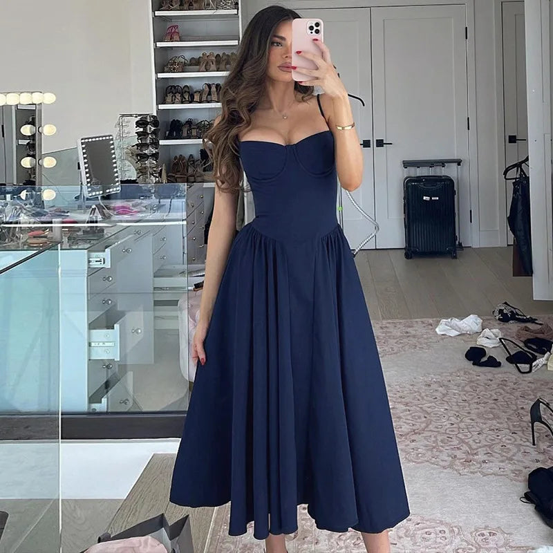 Ladies Elegant Evening Party Fashion Dress Women Sleeveless Backless Bodycon Maxi Dresses Night Club Streetwear Female Outfits