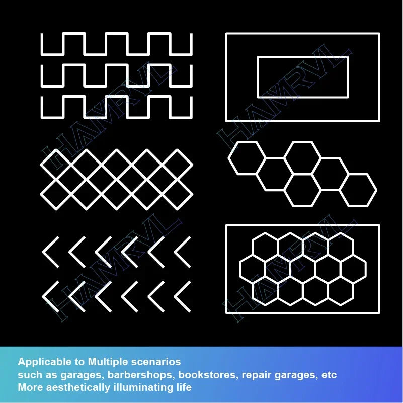 LED Hexagon Connector Cable DIY for Honeycomb Lamp AC110V-240V Barbershop Esports Workshop Garage 4S Car surface Lighting