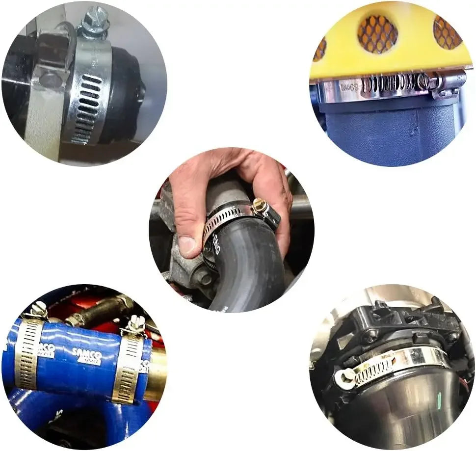Adjustable Car Fuel Tube Pipe Clamp Stainless Steel Screw Band Hose Clamps Worm Gear Plier Tools Faucet Water Pipes Fasteners