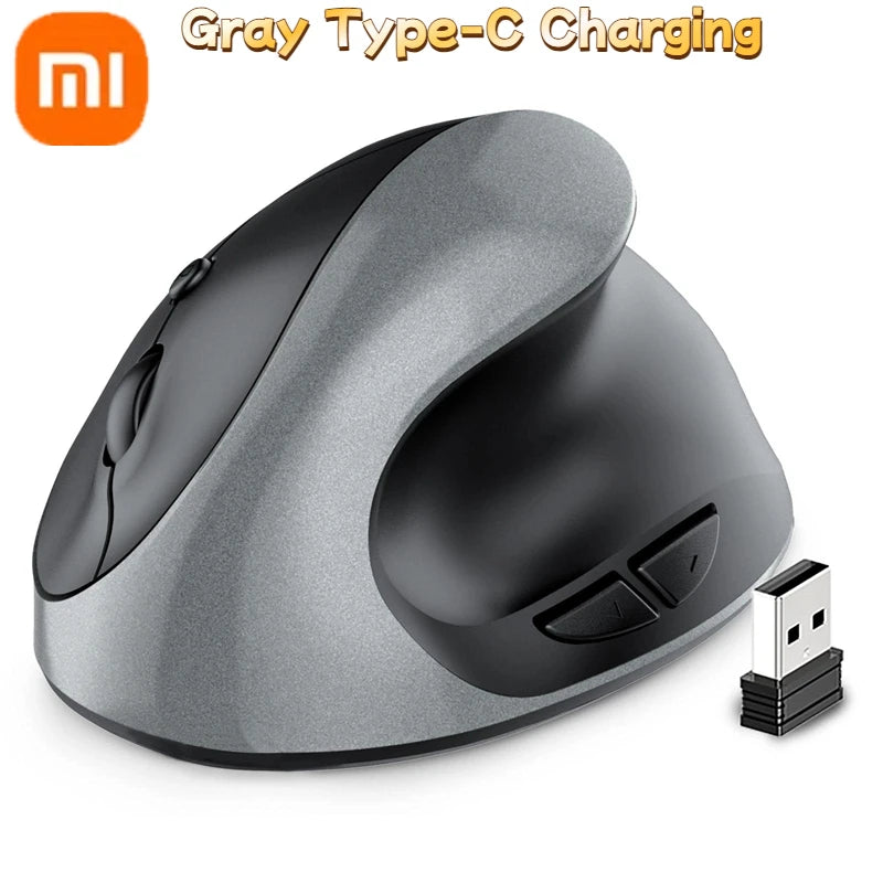 Xiaomi Vertical Grip Silent Wireless USB 2.4G Rechargeable Hand Designer Drawing Office Creative Ergonomic Mouse For Computers