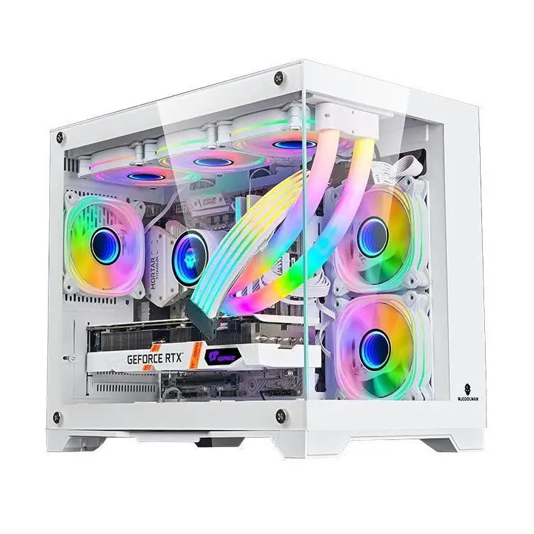 Suitable for Lonely Brave Full-side Transparent White Sea View Room MATX ITX Computer Case 240/360 Water Cooling