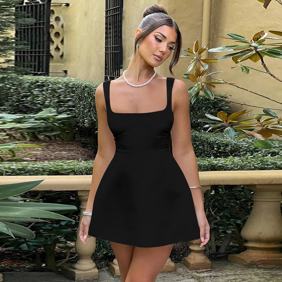 Ladies Summer Fashion Evening Party Dress Women Sleeveless Backless Bodycon Mini Dresses Woman Clothes Birthday Clubwear 2025