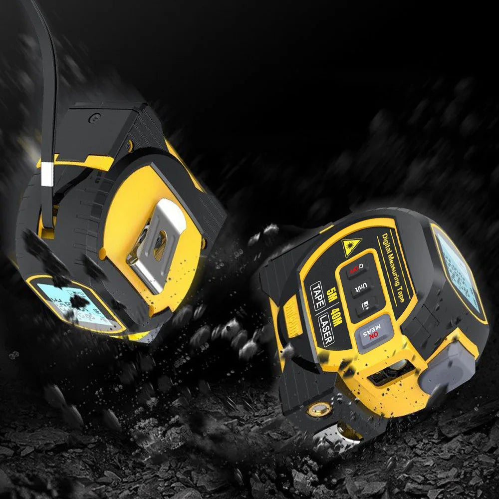 3 in 1 Laser Rangefinder 5m Tape Measure Ruler LCD Display with Backlight Distance Meter Building Measurement Device