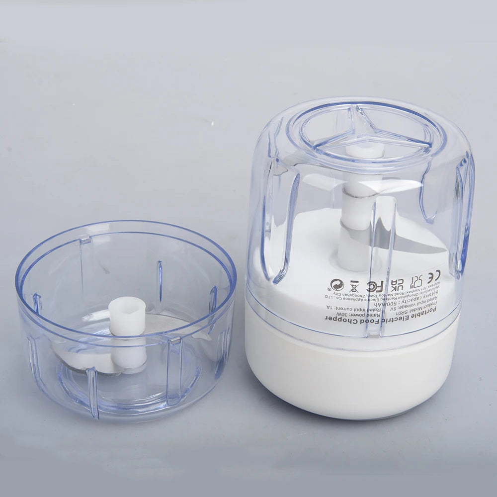 Electric Garlic Chopper, Mini Portable Veggie Chopper, Garlic Grinder Masher Onion Chopper, for Ginger, Chili, Fruit, Meat, etc