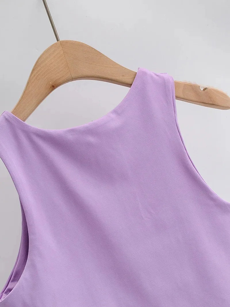 2024 Summer Fashion Women Sexy Slim Tops O-neck Sleeveless Double Nylon Ladies Good Quality Tank Tops 6 Colors