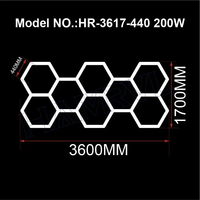 Cutomized Barbershop Hair Salon Led Ceiling Light Hexagon Garage Light Warm/Natural white 3000K 4000K Honeycomb Lighting For Car