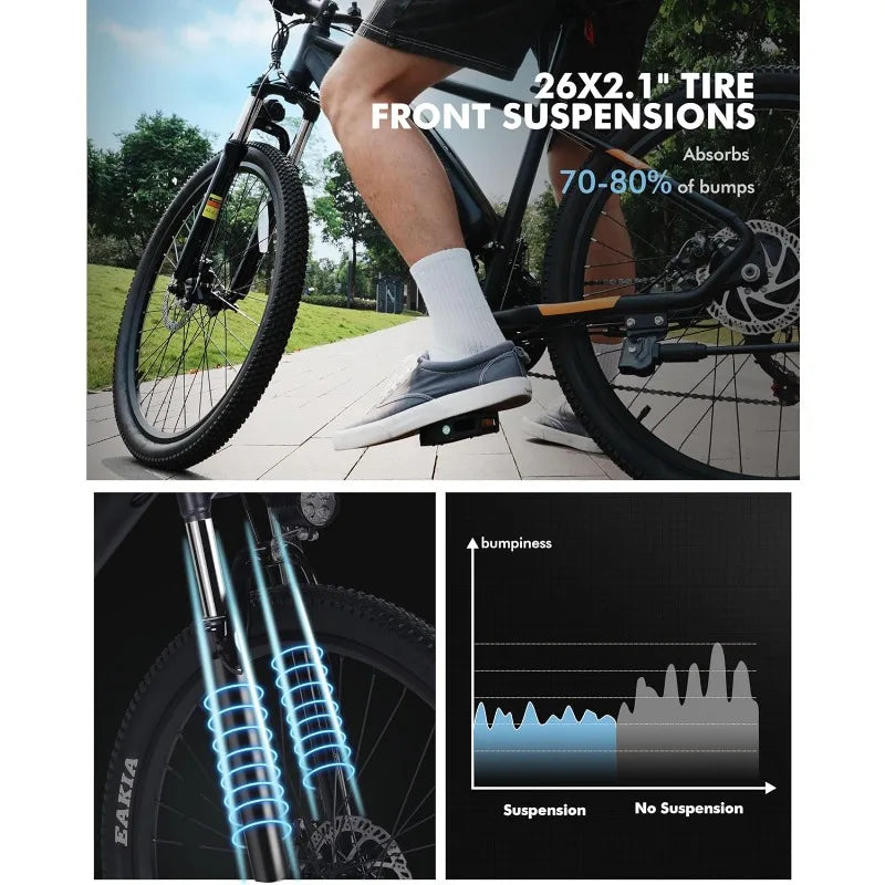 Racer Electric Bike for Adults - 21-Speed Mountain Lightweight Ebike with Peak 750W 22MPH Brushless Motor