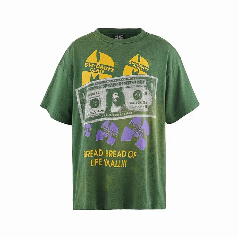 Pay Money To My Pain Saint T-Shirt Men Women Best Quality Oversized 100% Cotton Tee Tops Vintage Washed Black Graphics T Shirt