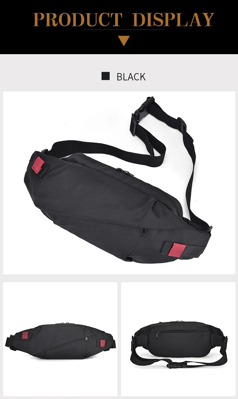 Men's Chest Bag Minimalist Outdoor Sports Waist Pack Oxford Cloth Large Capacity Mobile Phone Bag Fashion Oblique Shoulder Chest