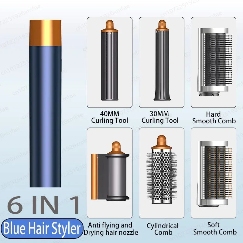 6 IN 1 High-Speed Hot Air Styler,1300W Power Hair Dryer Brush,Negative Ions Multi Styler for Straight,Wavy,Curly,and Coily Hair