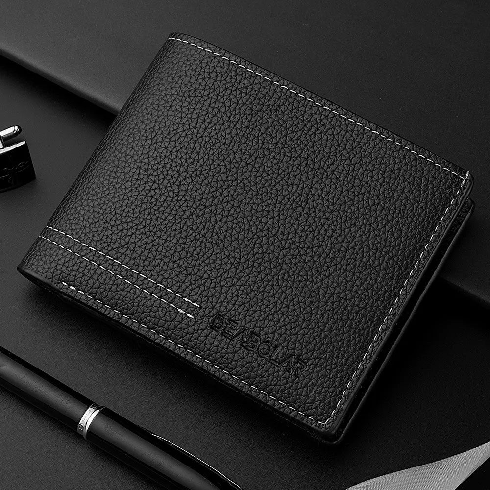 Men New Minimalist Wallet Ultra-thin PU Leather Multi-slot Newly Designed Wallet