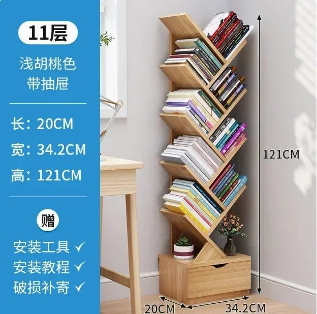 Modern Children's TreeShaped Bookshelf  FloortoCeiling Design, Living Room Storage Bookcase, Innovative Home Library