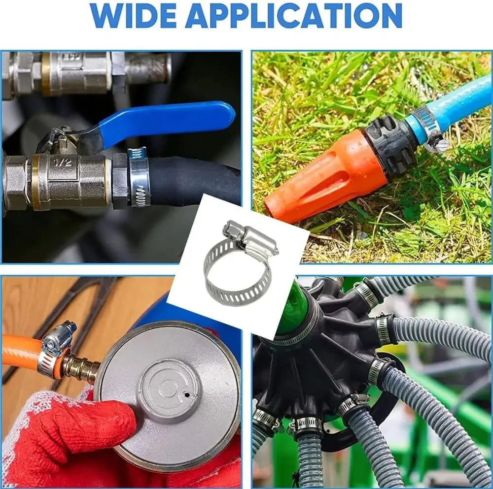 Adjustable Car Fuel Tube Pipe Clamp Stainless Steel Screw Band Hose Clamps Worm Gear Plier Tools Faucet Water Pipes Fasteners