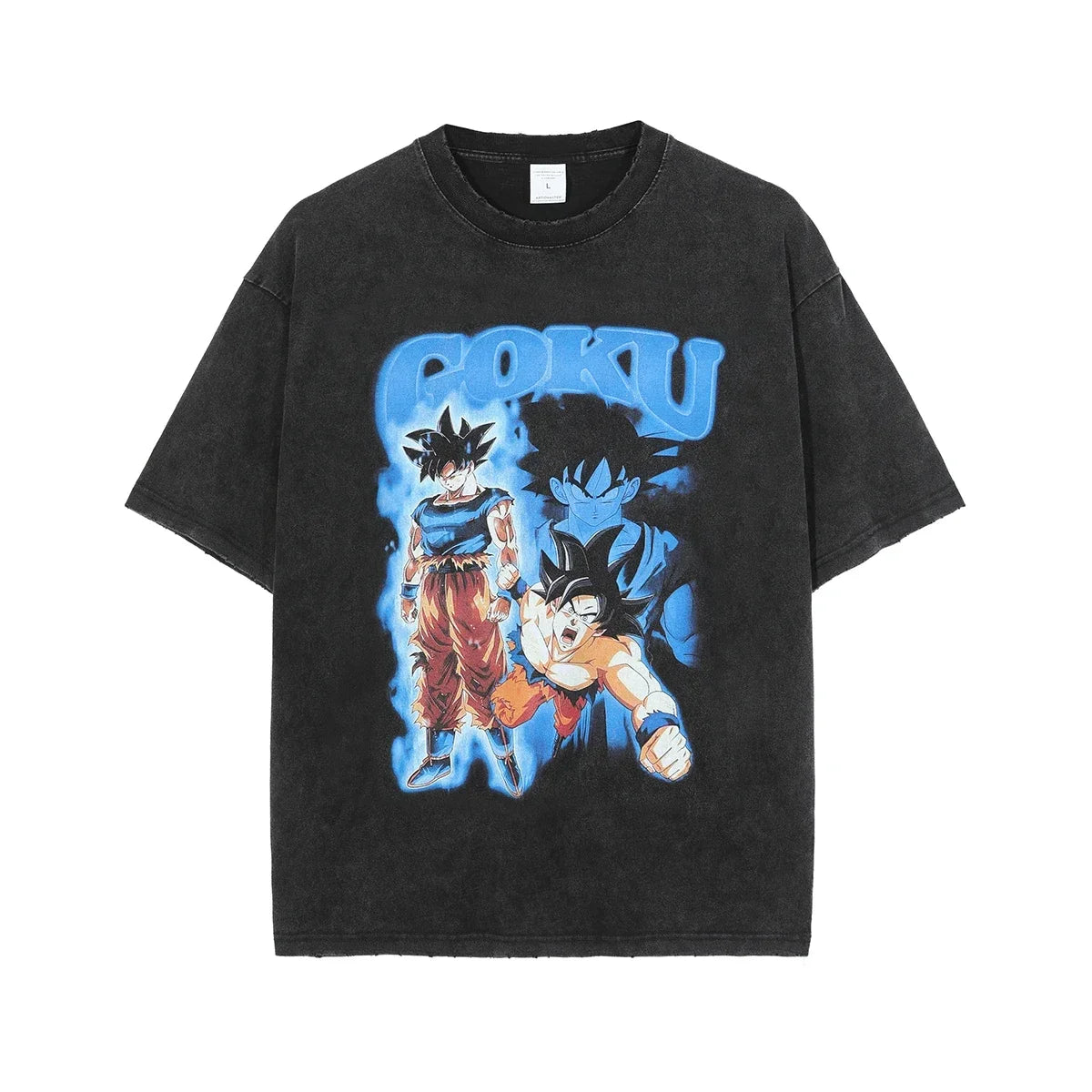 Men Retro Vintage Tshirt Streetwear Japanese Anime Dragon Ball Graphic T-Shirt Harajuku T Shirt Hip Hop Relaxed Tops Tees Black