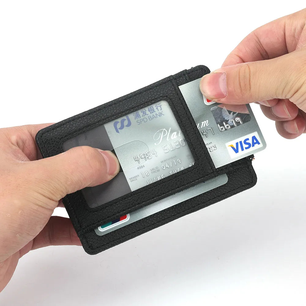 Minimalist And Slender Credit Card Holders And Transparent ID Windows Slim Card Case Wallet Women Men Business Card  Cover