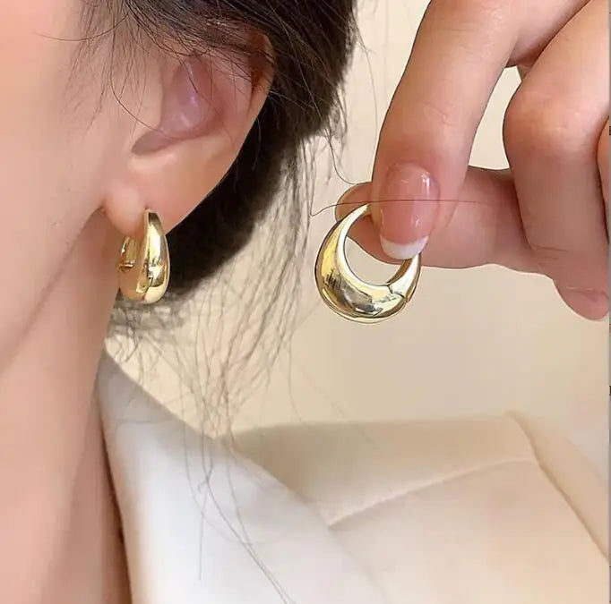 925 Sterling Silver Vintage Round Earrings For Women Trendy Metal Hoop Earring Jewelry Prevent Allergy Party Accessories Gifts