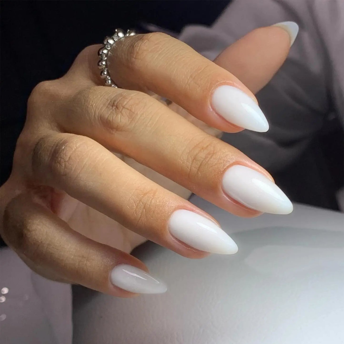 ARTAUG 24PCS Press On Nails Medium White Square Press On Nails Sweet Press On Nails korean press on nails