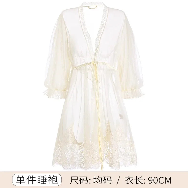 Black Satin Kimono Bridal Robe Lace Lingerie Women Sleepwear Pajamas Pure Ice Silk Wedding Morning Bathrobe Bridesmaid Robes