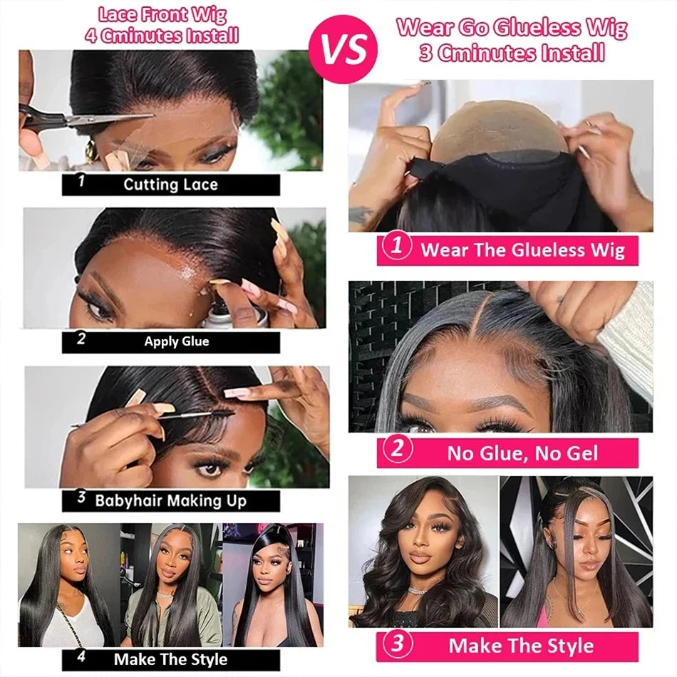 Bone Straight 13x4 HD Lace Front Human Hair Wigs Brazilian Remy Frontal Wig 5x5 Glueless Wigs Human Hair Ready To Wear For Women
