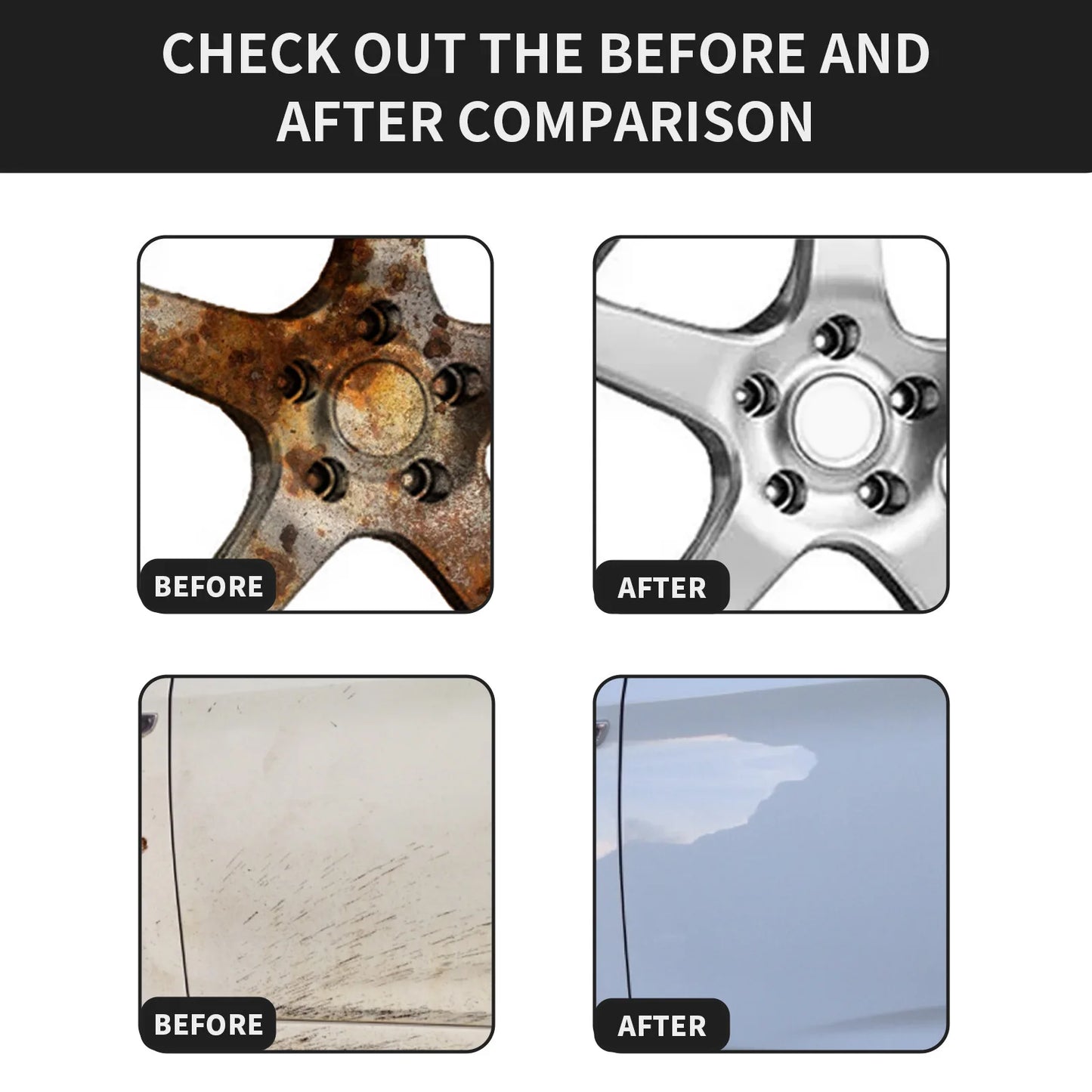 Rust Removal of Car Motorcycles Truck Automobile Exhaust Pipe Wheel Brake Discs Remove Rust Multifunction Cleaning Renovation