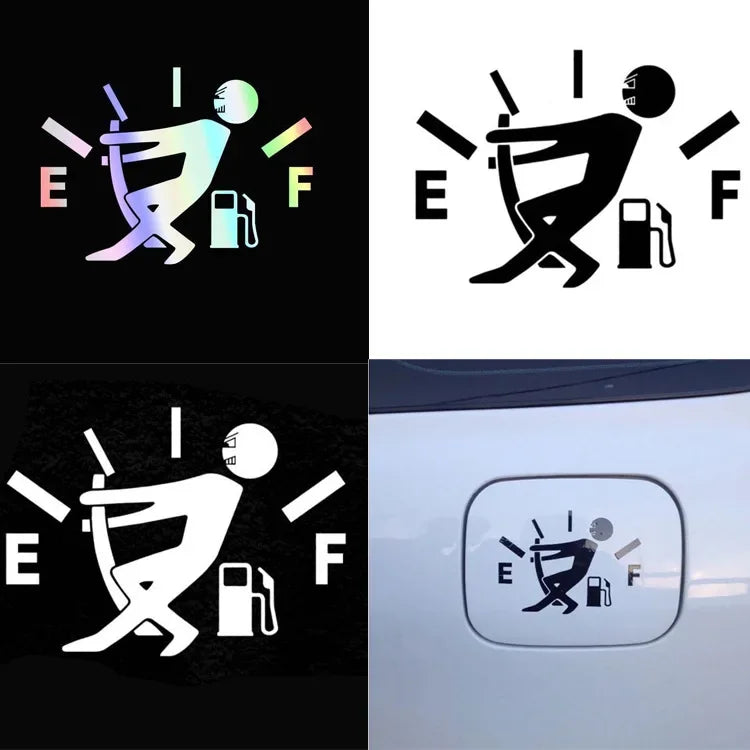 Car Stickers Pull Fuel Tank Pointer Reflective Vinyl Funny Sticker High Gas Decal Fuel Gage Empty Stickers Decal Auto Exterior