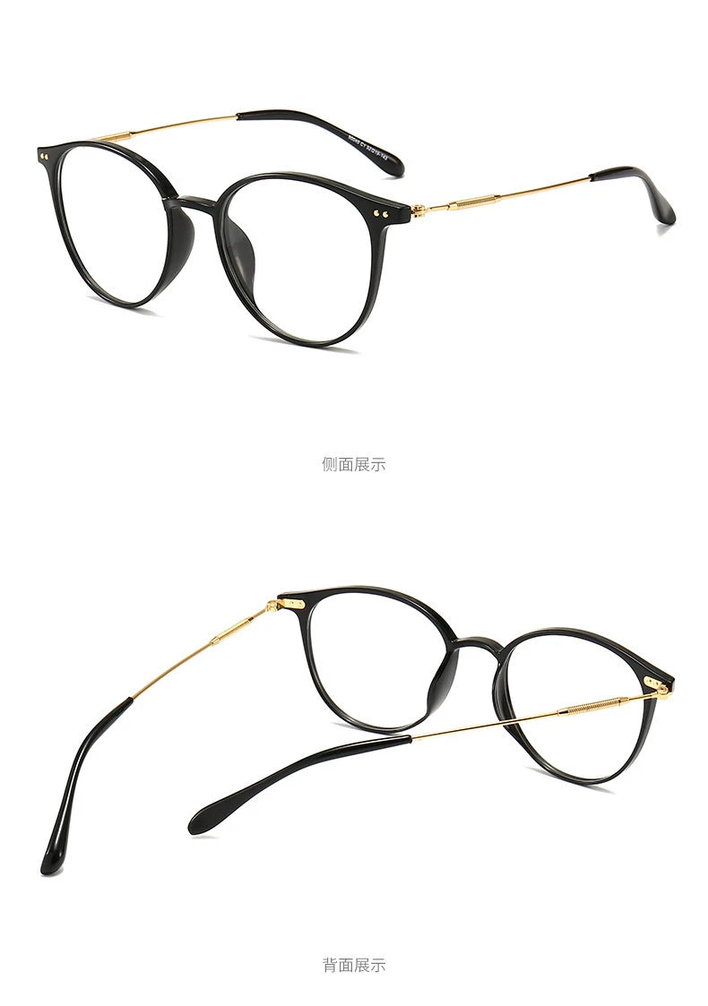 2021 New unisex round polygon glasses for men women metal frame glasses plain glasses Nearsighted Eyewear Glasses -1.0 -2.5 -2