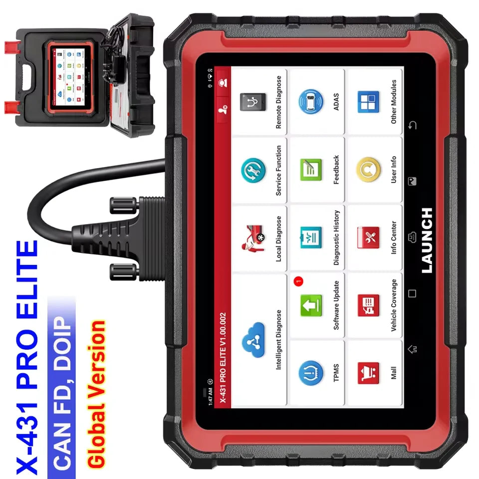 2025 LAUNCH X431 PRO ELITE 8 inches ECU Coding Active Test CAN FD DOIP all system Car diagnostic tools 31 Resets OBD Scanner