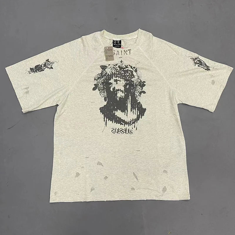 Pay Money To My Pain Saint T-Shirt Men Women Best Quality Oversized 100% Cotton Tee Tops Vintage Washed Black Graphics T Shirt