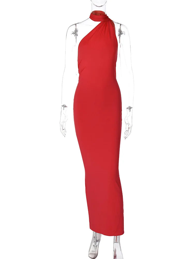 Ladies Summer Elegant Evening Party Dress For Women Sleeveless Backless Halter Sexy Long Dresses Woman Clothes Birthday Clubwear