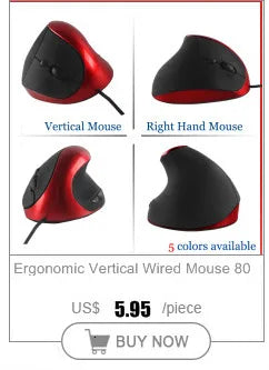 CHYI Vertical Wireless Mouse USB 2.4G Optical Gaming Mice Comfortable Ergonomic Wrist-care Charging Mause Wired Mouse For Laptop