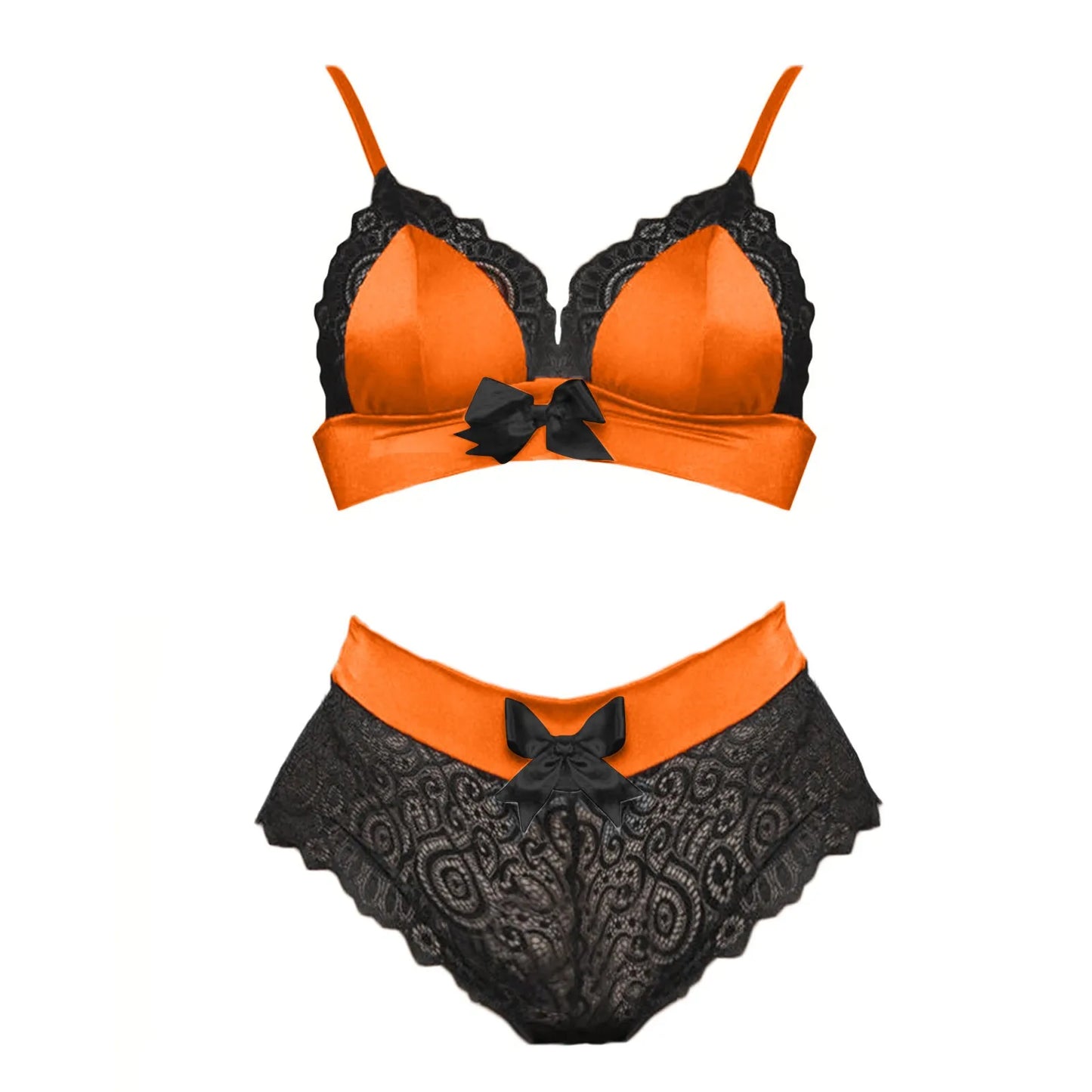 Underwear for Women Female Lace Edge Bow Knot Split Lingerie Ladies Two-Piece Push Up Bra Lingerie Female Hollow Mesh Panty