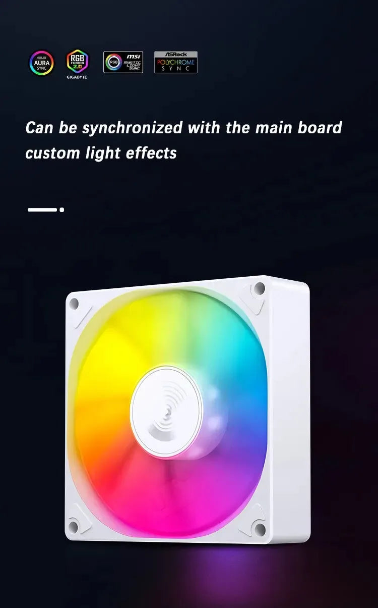 JONSBO SL-925 Computer Case Fan 9cm 3pin  ARGB Light Effect CPU Cooling Fan 92mm 4pin PWM High Air Volume Slient Fan