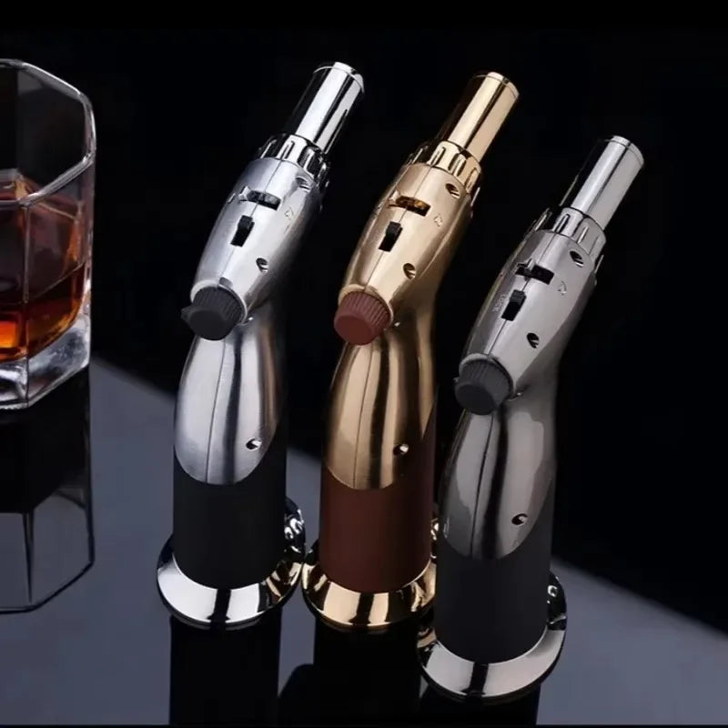 JOBON Metal Creative Double Fires Gas Torch Lighter Jet Flame Switching Open Flame Safety Lock Switch BBQ Cigar Lighters Smoking