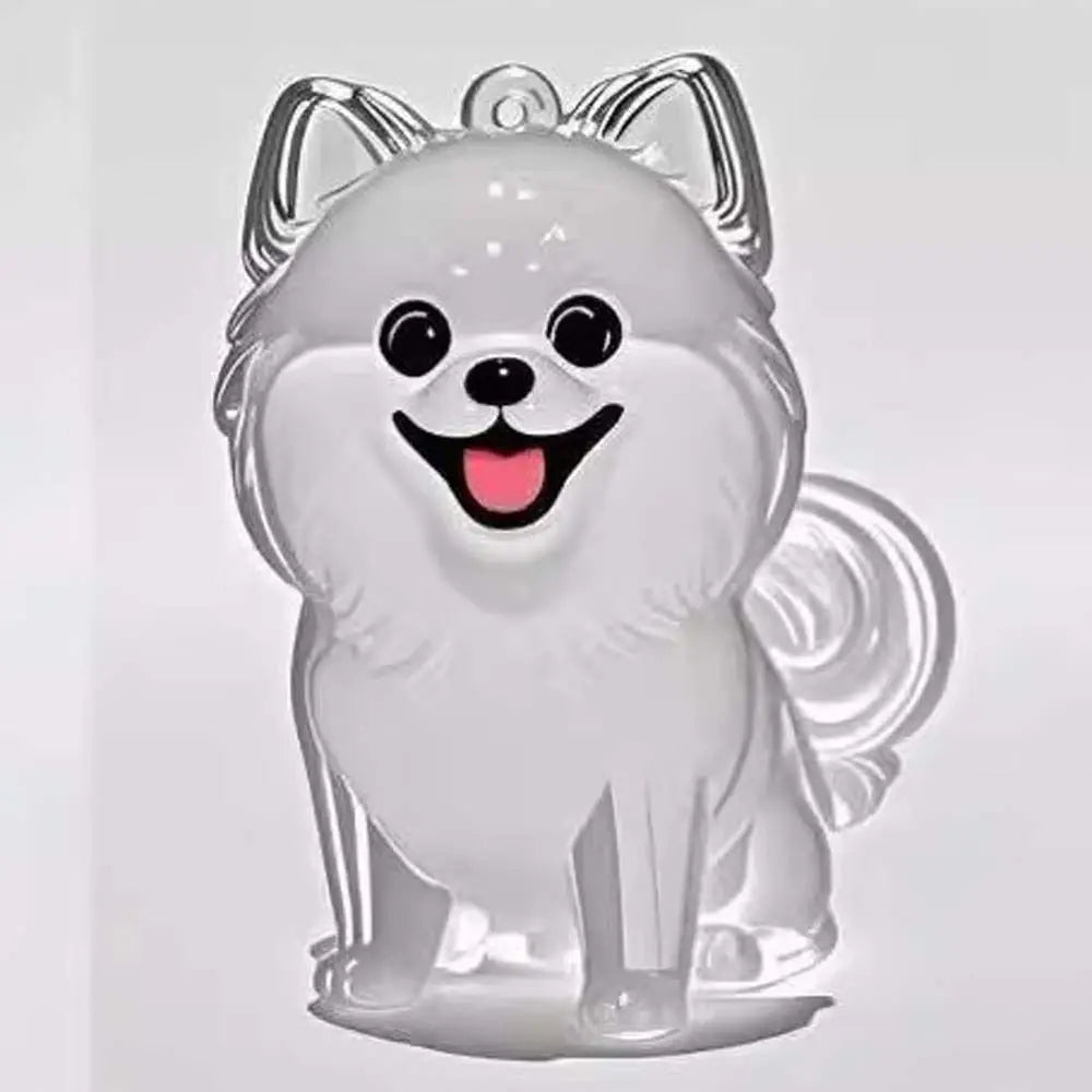 Cartoon Dog Shape Dog Hair Storage Box Transparent Hair Grooming Pet Hair Keychain DIY Handmade Keyring Puppy Pendants Backpack