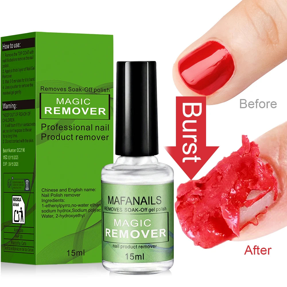 15ML Magic Nail Gel Polish Remover UV Gel Polish Fast Remove Semi Permanent Varnish Soak-Off Polish Cleamer Glue Nails Art Tools