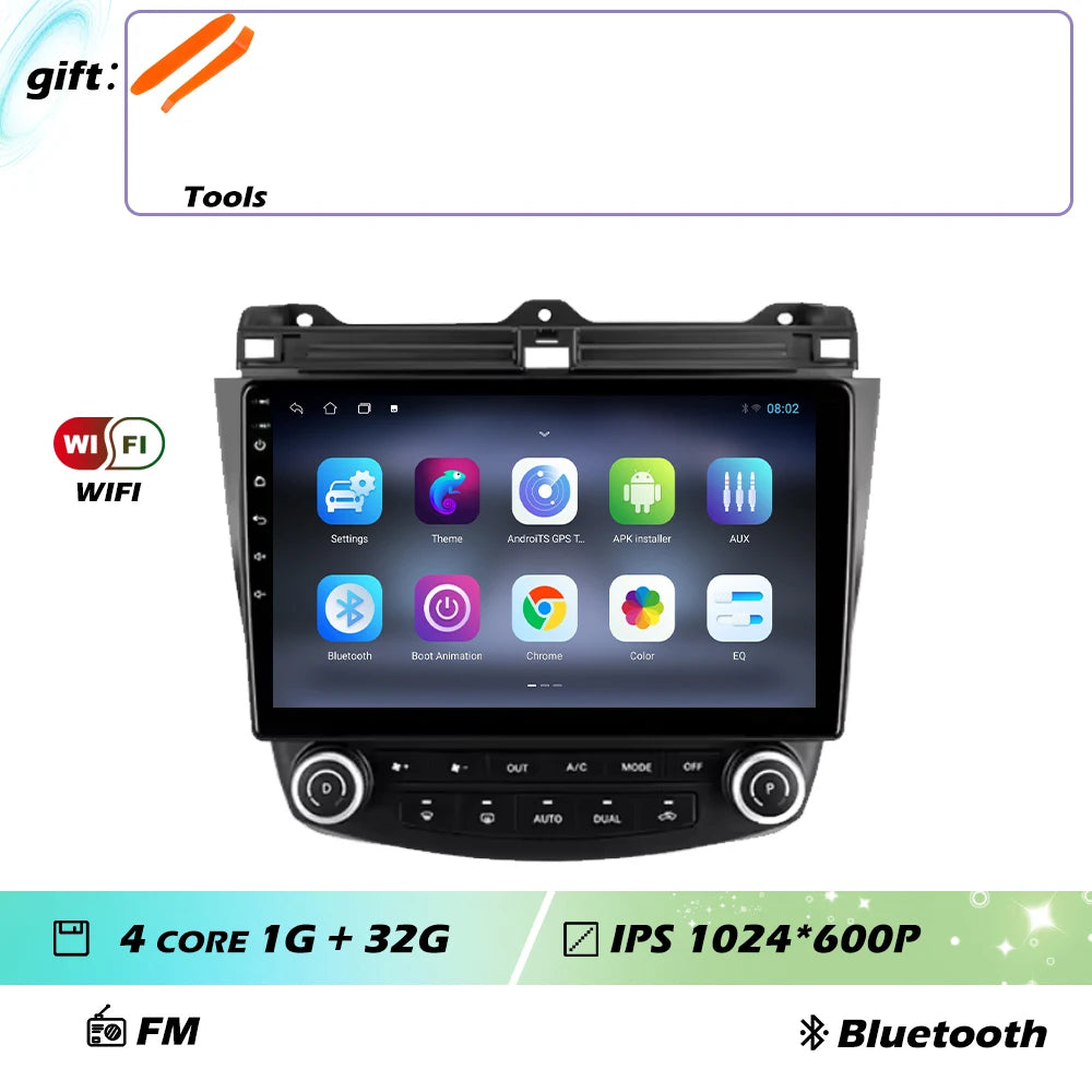 Android OS For Honda Accord 7 CM UC CL 2004 - 2007 Car Radio Navigation 4G WIFI BT No 2 Din DVD GPS CPU Multimedia Player