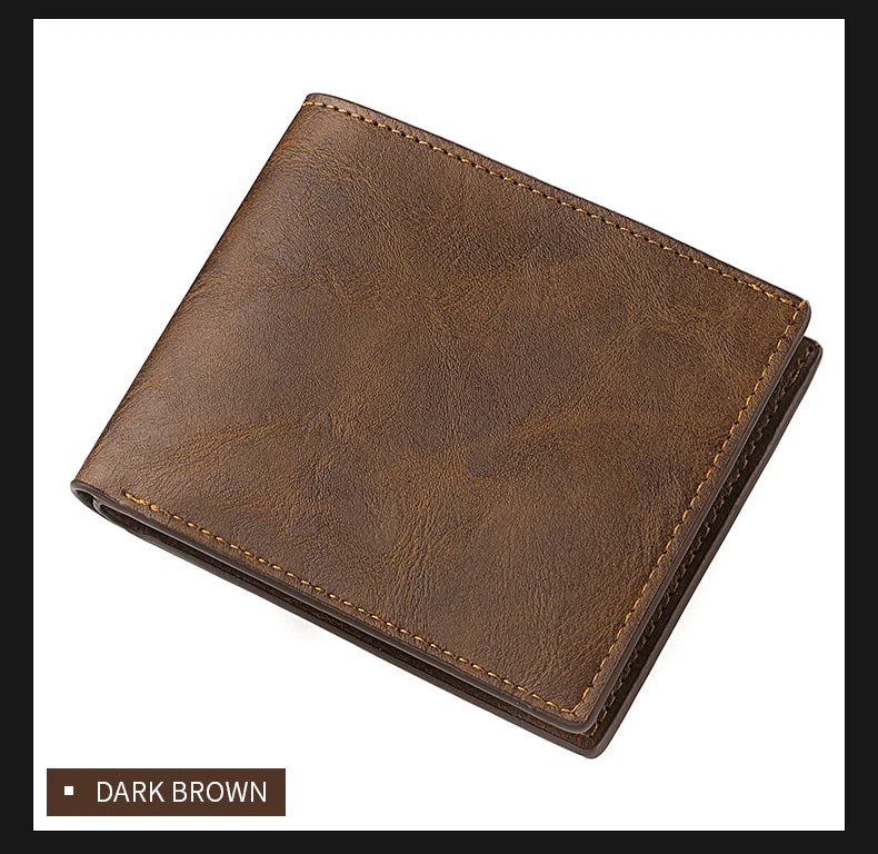 New Man PU Leather Wallet Business Card Holder Thin Business Credit Card Ldentity Holder Vintage Protection Bag Coin Wallet