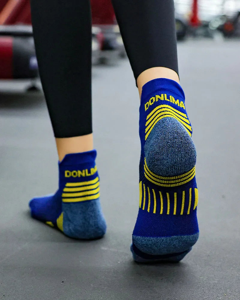 2023 Professional Marathon Running Sock Men Women Sports Fitness Thickened Cushioned Short Tube Low Cut Boat Ankle Socks