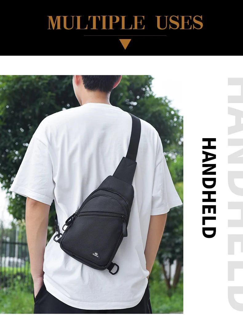 Chest Bag Men's Single Shoulder Crossbody Bag Large Capacity Oxford Cloth Outdoor Travel Backpack Men's Chest Bag