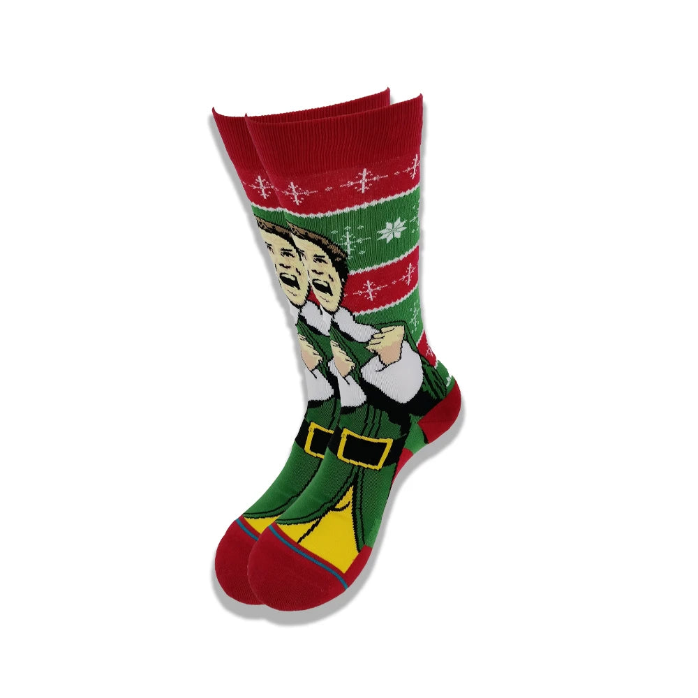 Fashionable design of men's and women's socks in spring and autumn young tube crew socks.