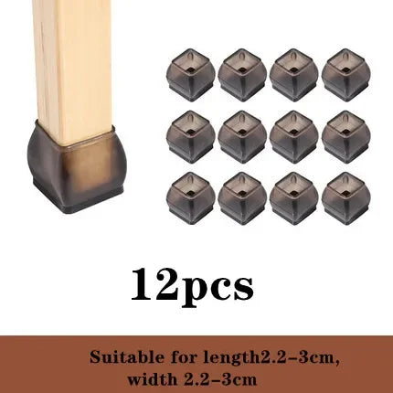 New 12Pcs Silicone Table Chair Leg Mat round square furniture Leg Caps Foot Protection Bottom Cover Pads Wood Floor Protector