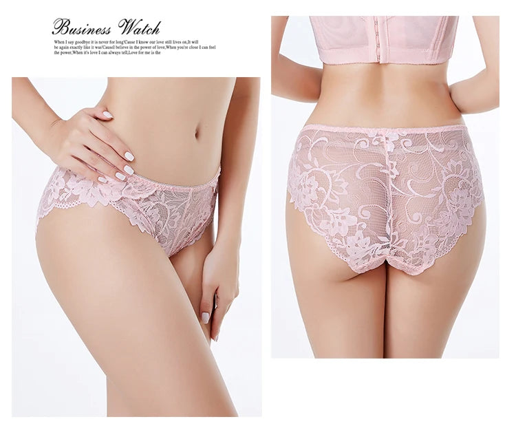 3pcs/Pack Ultra Thin Women Panties Plus Size Briefs for Women Women Full Lace Panties  Solid Sexy Briefs Female Sexy 2XL 3XL 4XL
